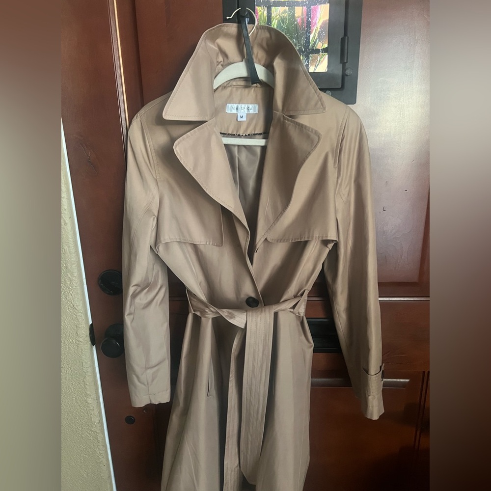 Via Spiga Tan Belted Trench Coat